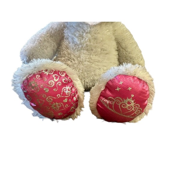 Build a Bear White Sparkly Pawrincess Teddy 17in. Stuffed Princess Toy Animal - Picture 4 of 8